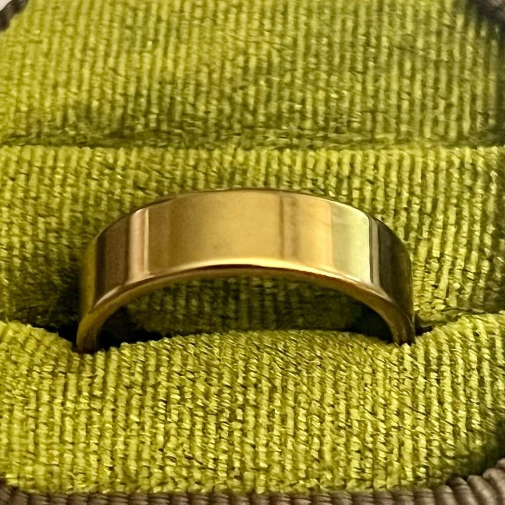 14K GF Gold Filled Yellow Gold Flat 6mm Comfort Fit Cigar Band Size 7